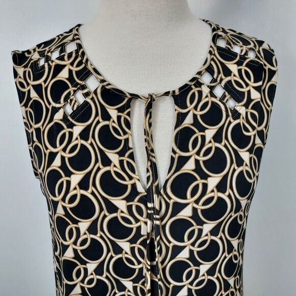 Banana Republic Factory Dress Medium Cut Out Sleeveless Stretch Tie Front Short - Picture 3 of 12